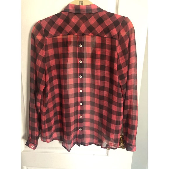PLAID SHEER SHIRT - Picture 2 of 3